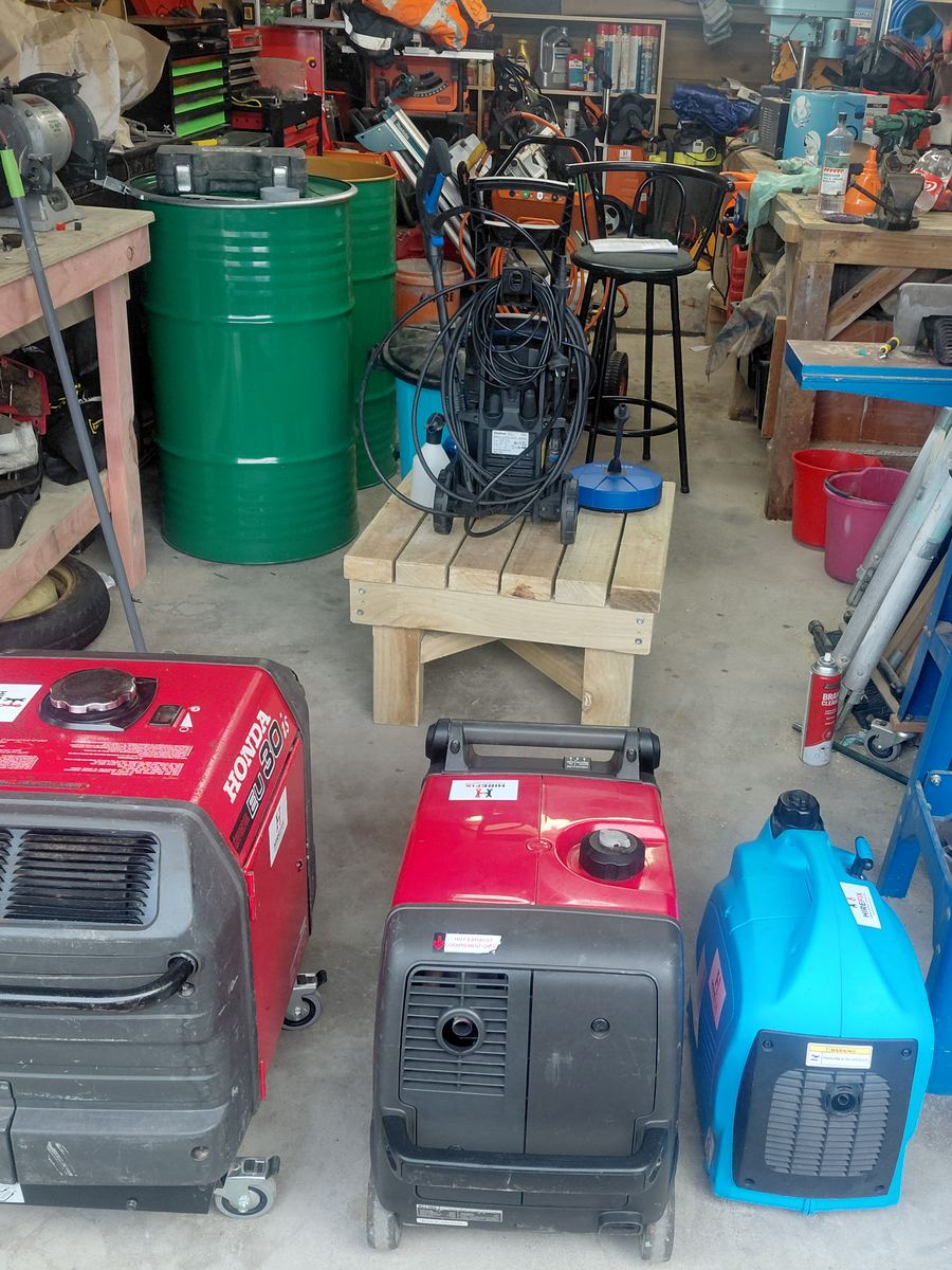 HireFix generators in Dean's North Shore workshop